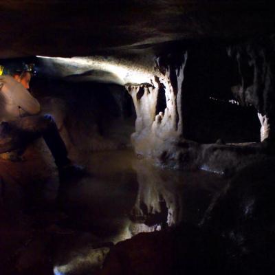 initiation spéléo à la grotte de Rampins