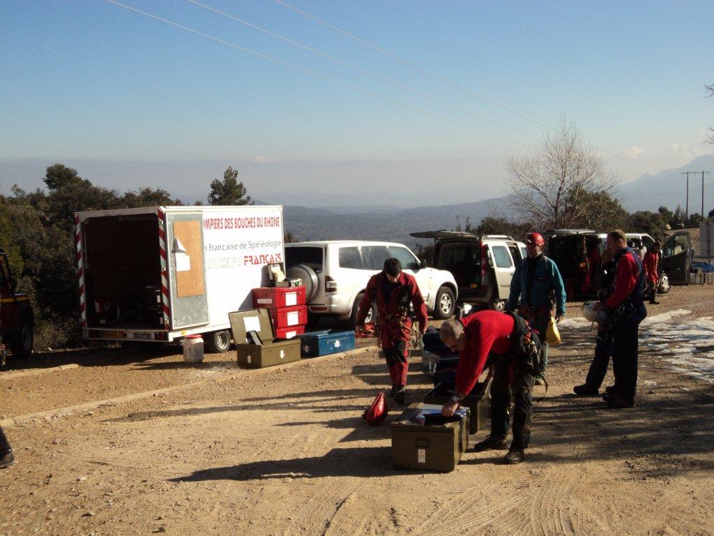 Exercice secours falaise du Gaudin st Baume 83