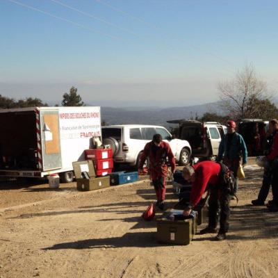 Exercice secours falaise du Gaudin st Baume 83