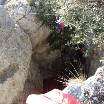 Exercice secours falaise du Gaudin st Baume 83