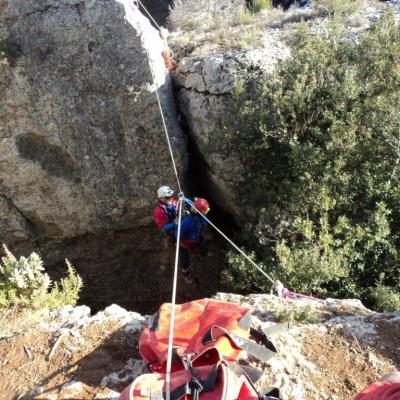 Exercice secours falaise du Gaudin st Baume 83