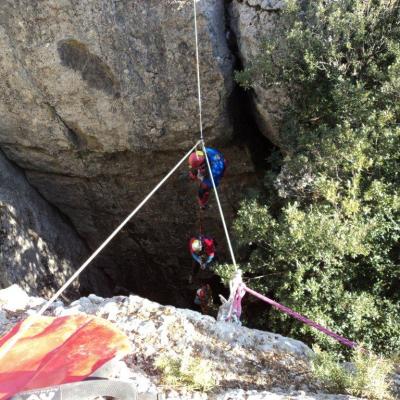 Exercice secours falaise du Gaudin st Baume 83