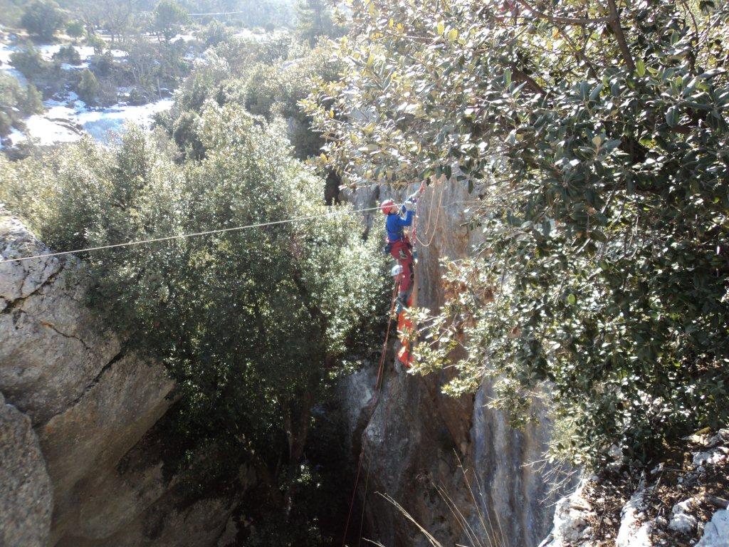 Exercice secours falaise du Gaudin st Baume 83