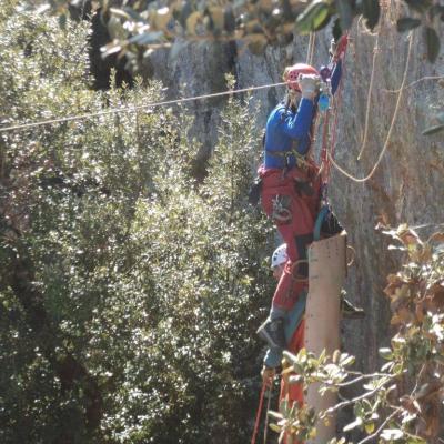 Exercice secours falaise du Gaudin st Baume 83