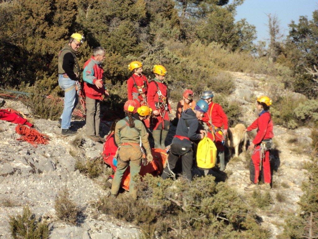 Exercice secours falaise du Gaudin st Baume 83