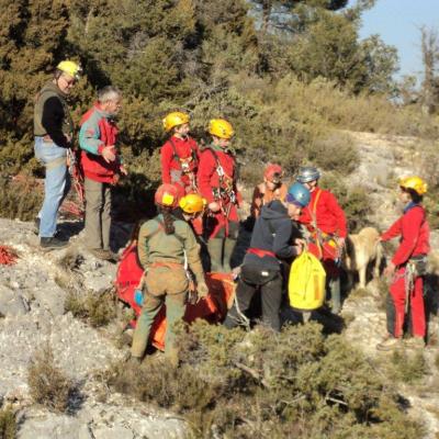 Exercice secours falaise du Gaudin st Baume 83