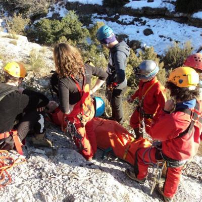 Exercice secours falaise du Gaudin st Baume 83